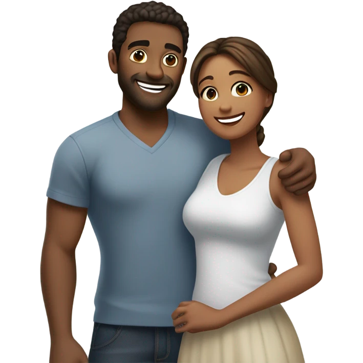 happy couple portrait outdoors emoji