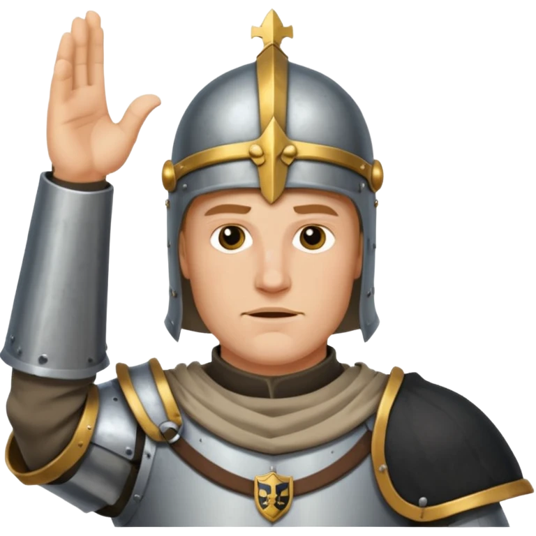 Hazme el emoji de un caballero medieval con actitud muy masculina en diversos estados de animos de los caballeros teutonicos saludando emoji