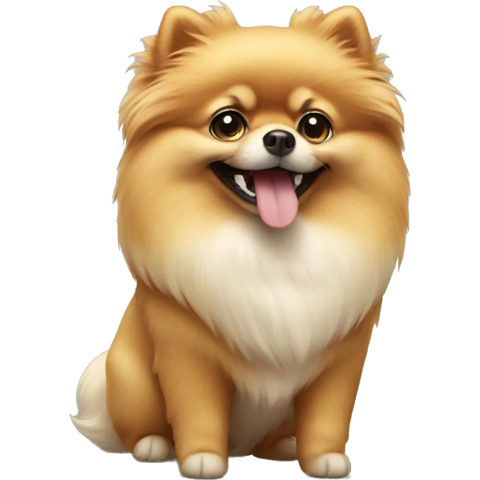 Pomeranian with smile emoji