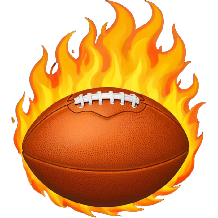 a flaming football emoji
