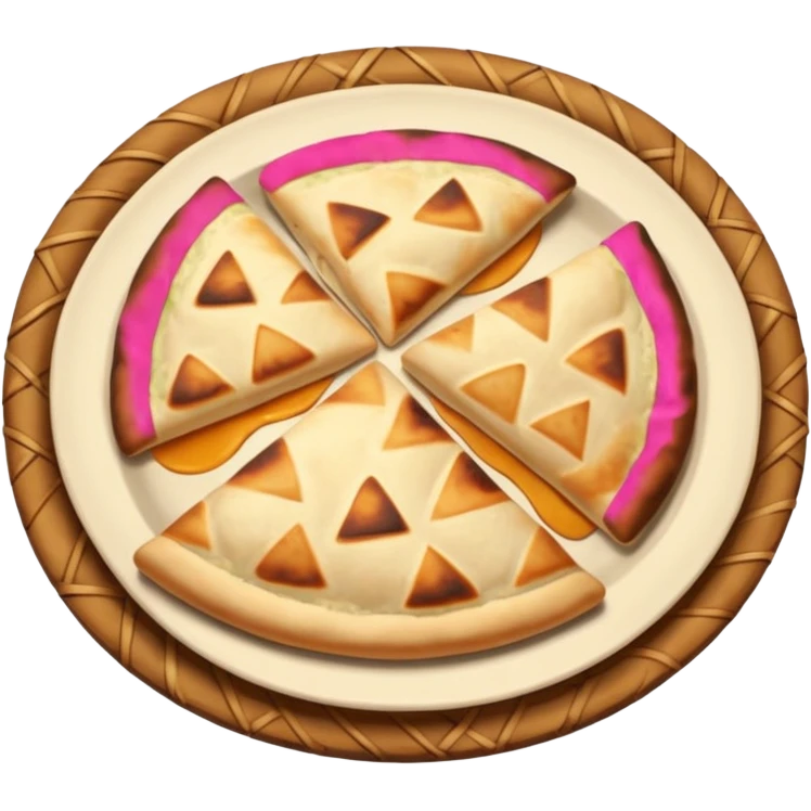 naan bread cut in triangles on a plate emoji