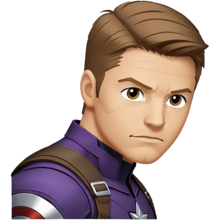 hawkeye clint barton portrait marvel, brown hair from captain america: civil war emoji