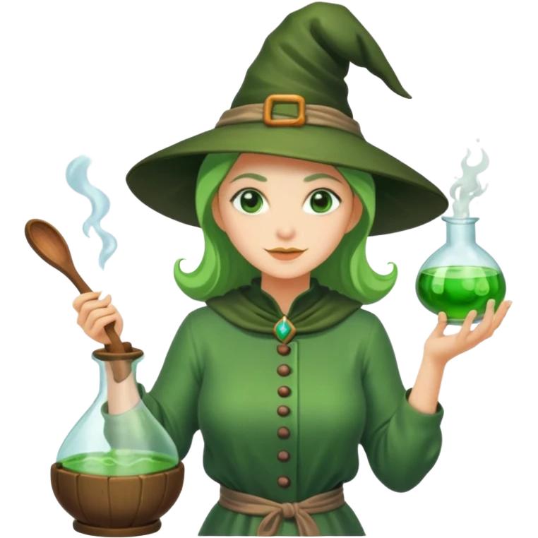 green witch cooking potion emoji