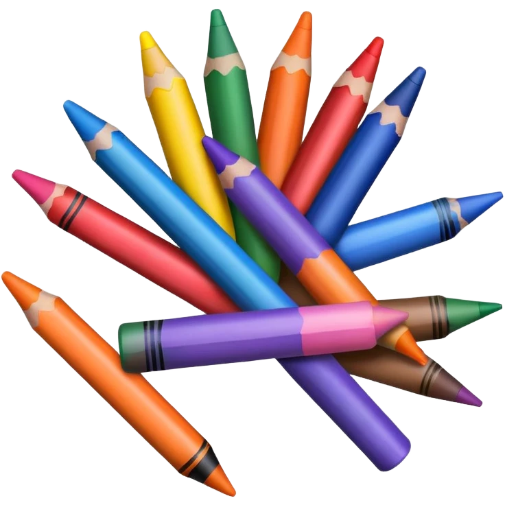Colorful crayons in a bundle emoji