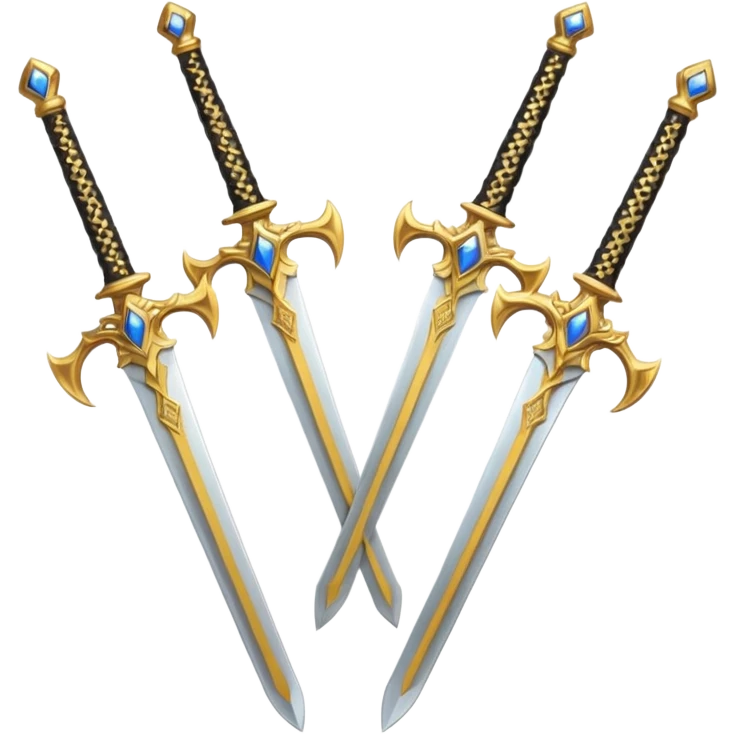 Two Golden royal swords with gold blades and gold handel emoji