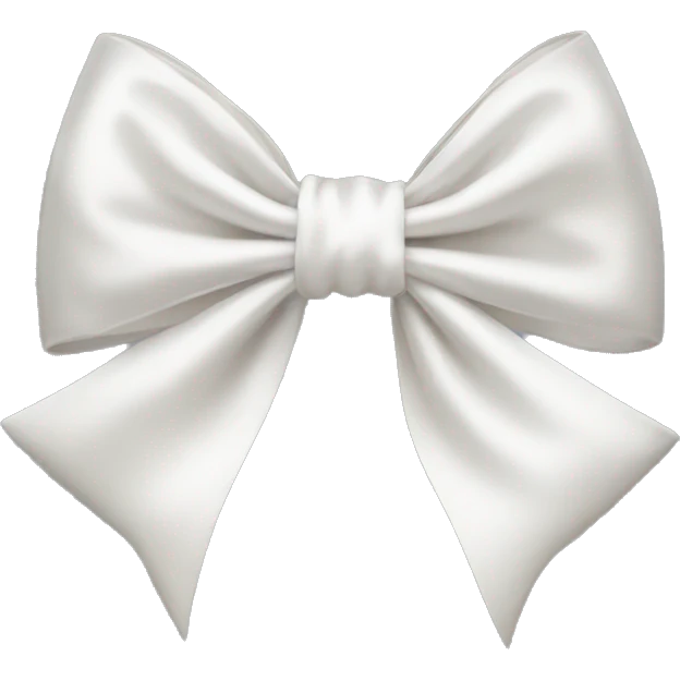 white satin bow emoji