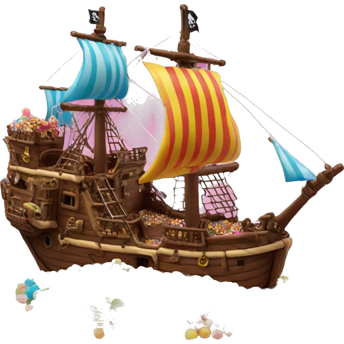 Pirate ship made out of candy   emoji