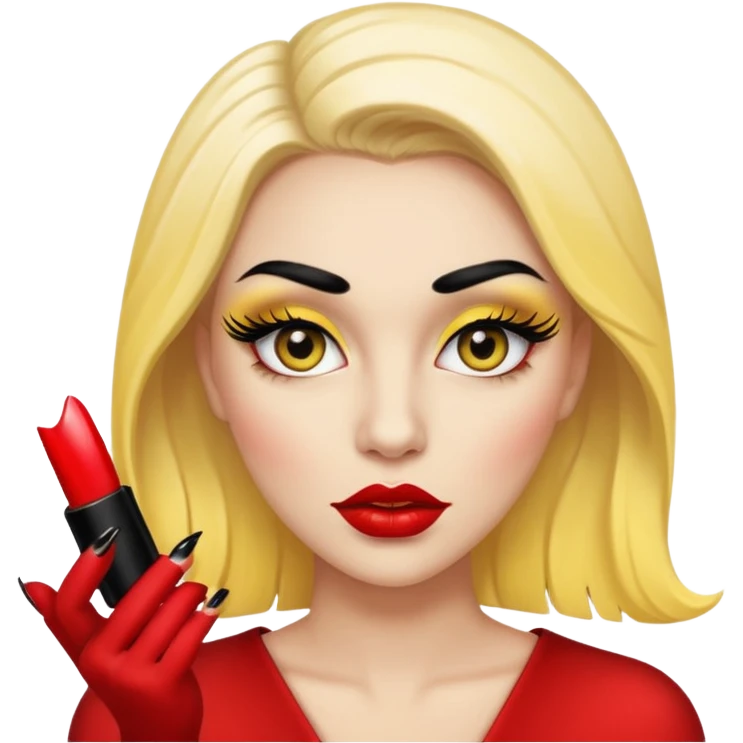 Baddie with nails and lashes ios yellow face big lips big long lashes  emoji