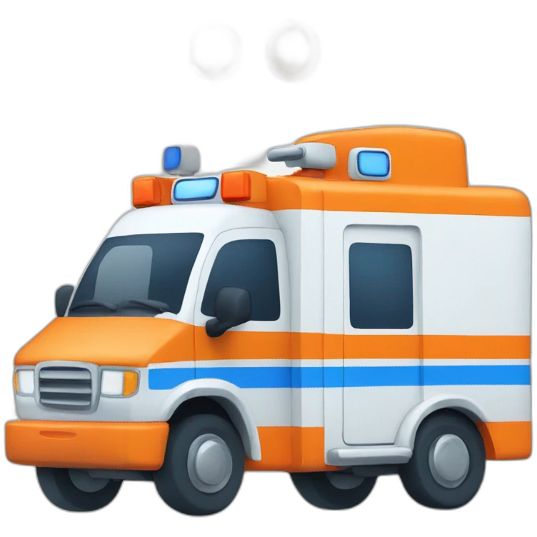 ambulance orange et bleu emoji