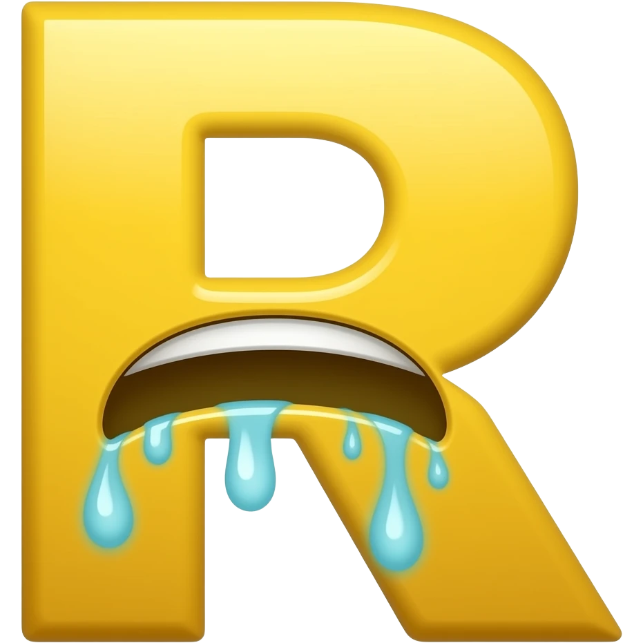 emoji of yellow face vomiting letter 'R' emoji