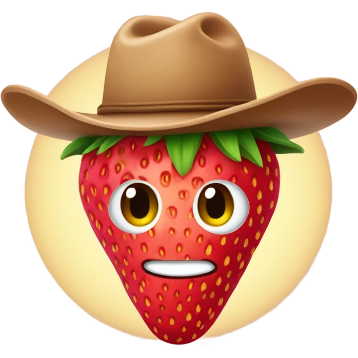 Strawberry wearing cowboy hat emoji