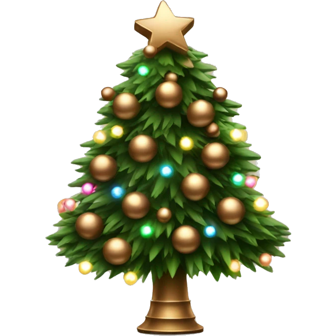 Christmas tree with bronze balls and lights emoji