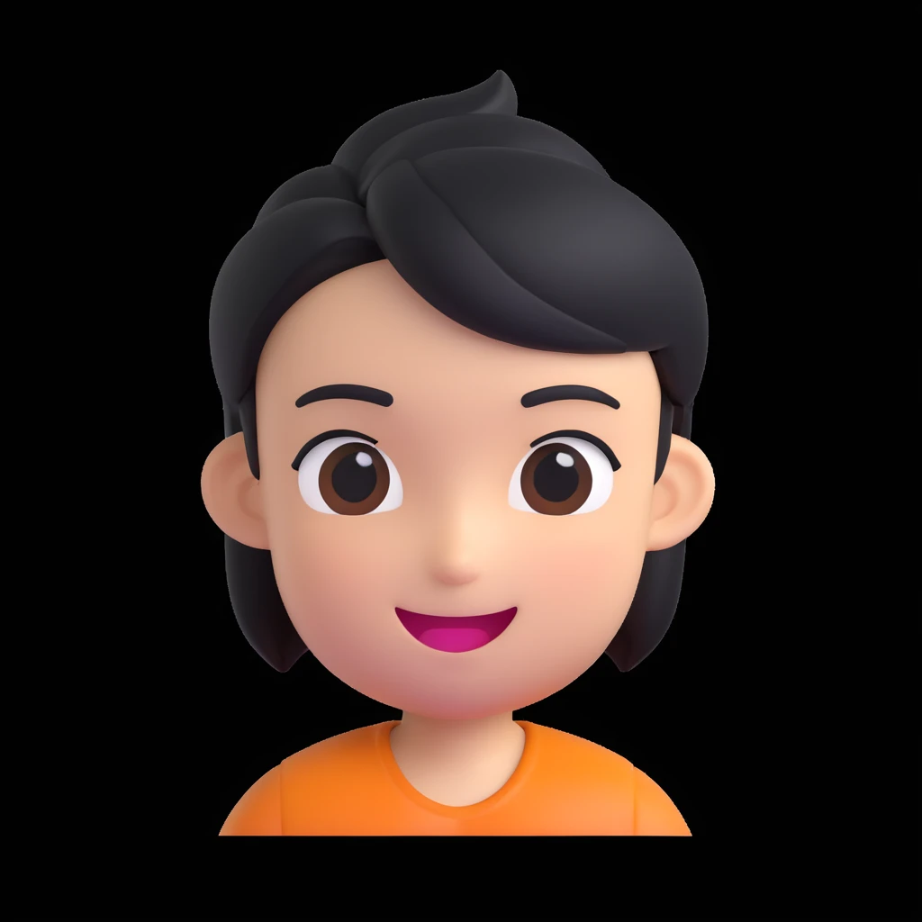 Mii-style avatar, winking, playful pose, plain background emoji
