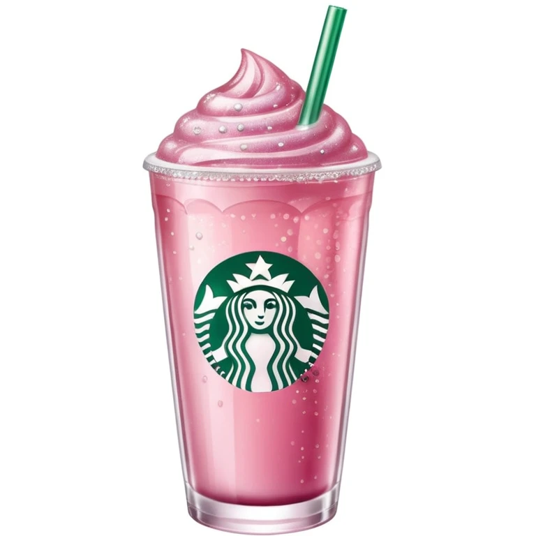 Starbucks glittery pink drink  emoji