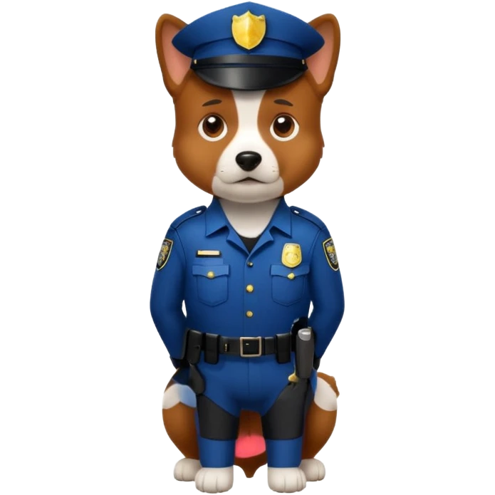 A dog dressed as a police officer, looking serious and observant emoji