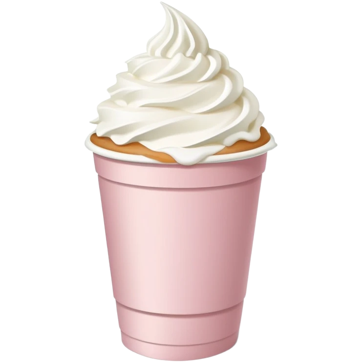 Starbucks pale pink paper cup with whipped cream emoji
