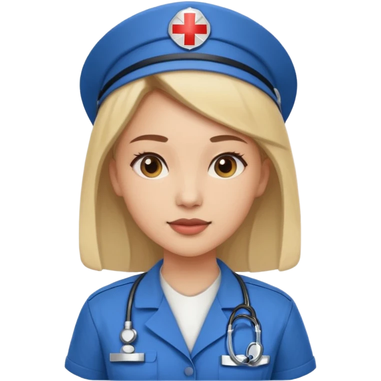 A young medic (woman) contributing to the local hospital emoji