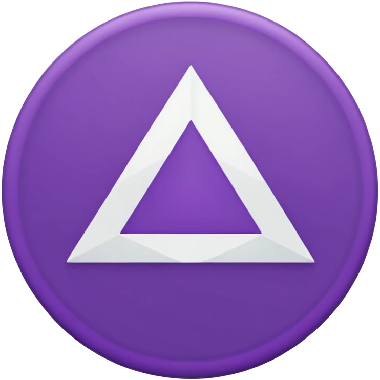 Solid purple circle with a white triangle facing to the right in the middle emoji