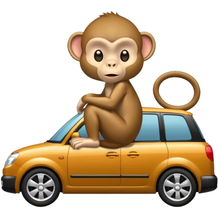 Monkey on a car emoji