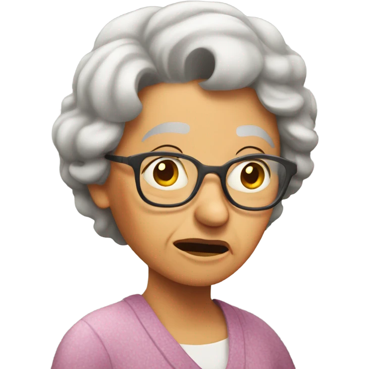  grandma, confused emoji