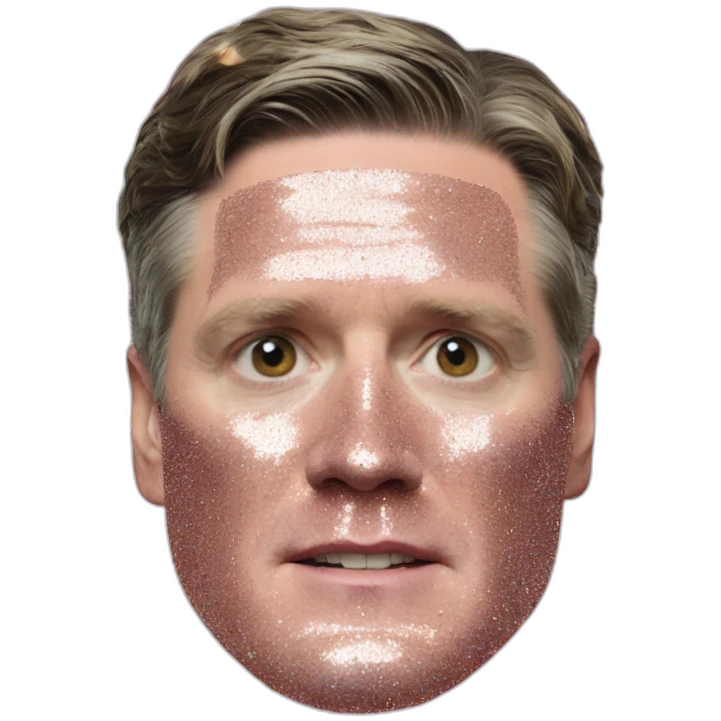 keir starmer with glitter thrown over his face emoji