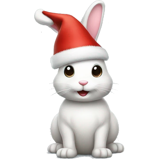 Bunny with Christmas hat emoji