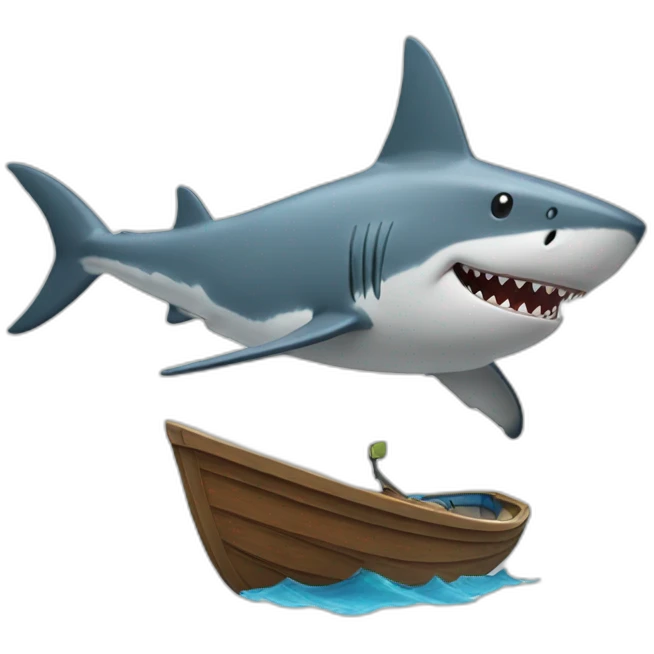 Shark in the boat emoji