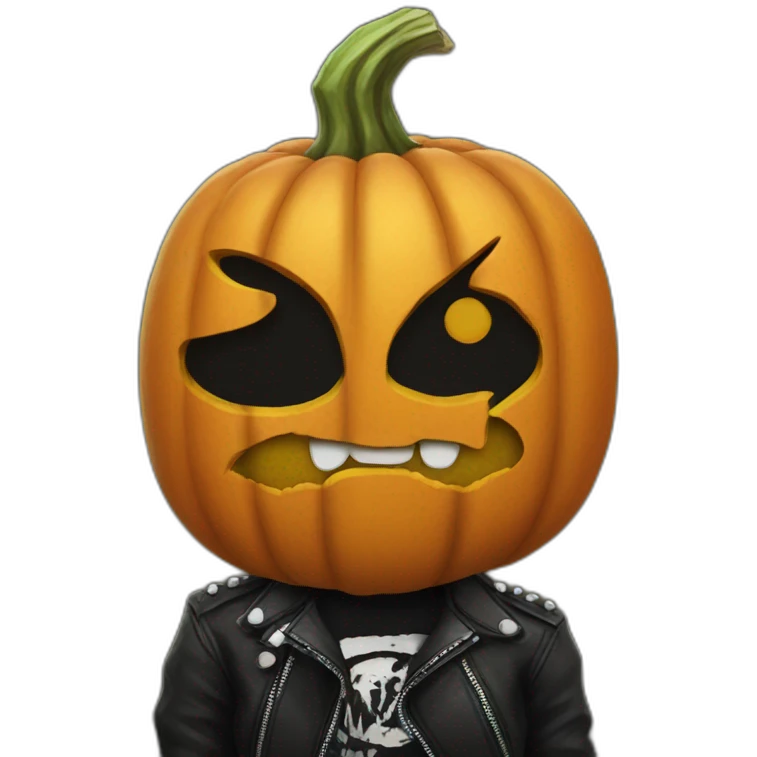 Punk rock pumpkin emoji
