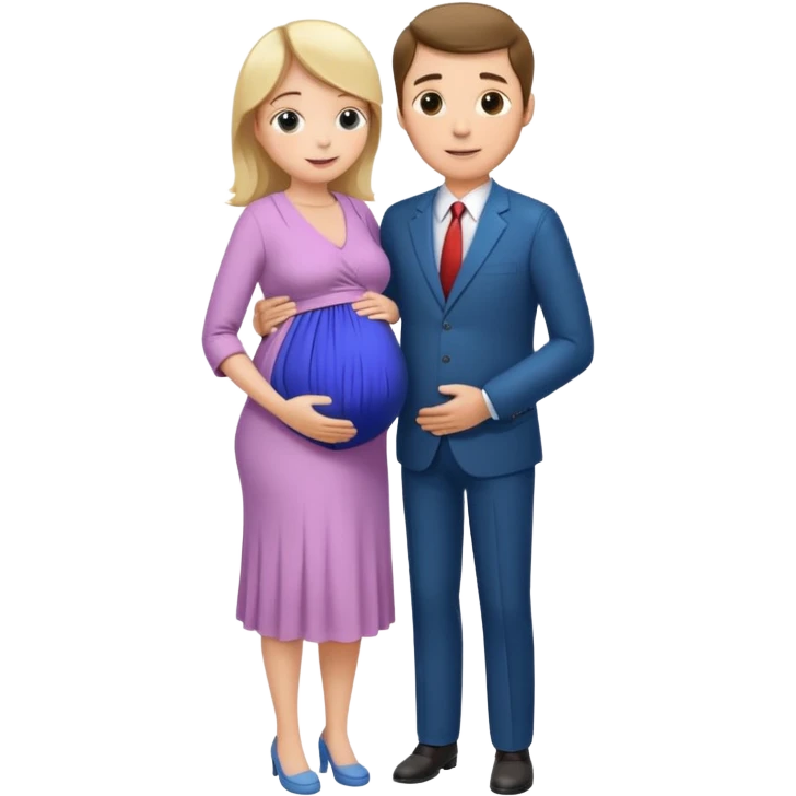 Девушка беременная, рядом ее обнимает мужчина и они стоят на фоне роддома emoji