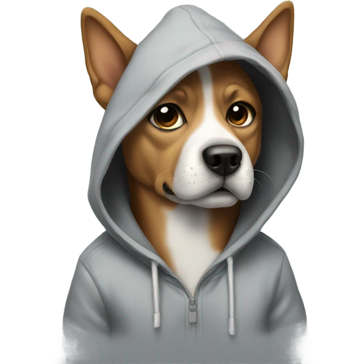 Dog wearing a hoodie emoji