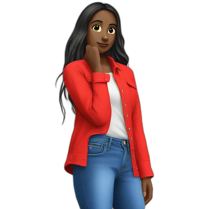 solo black hair outdoors emoji