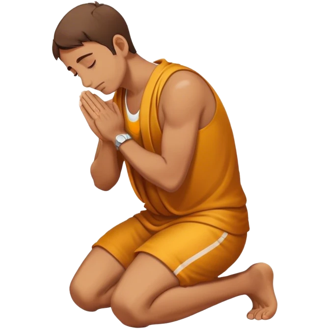 a man pleading on knees with hands in prayer  emoji