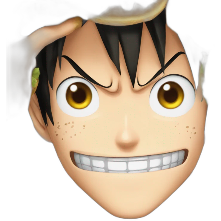 Luffy dans One piece qui mange  emoji