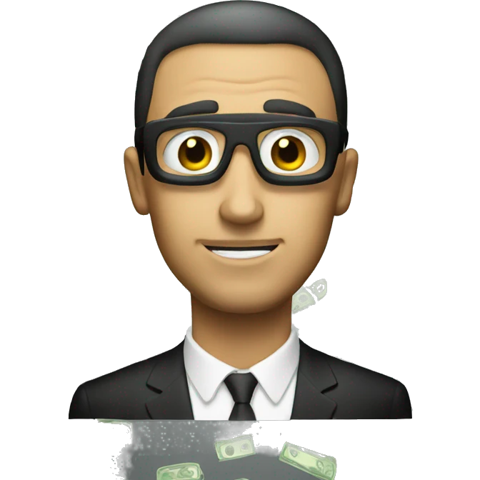 make an emoji of a man with money for eyes emoji