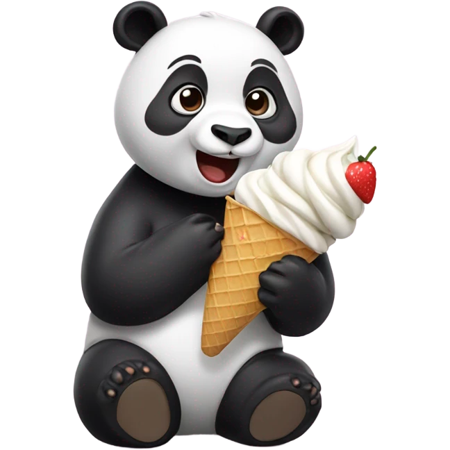Panda eating ice cream emoji