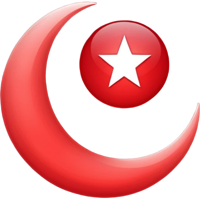 red crescent moon with glowmake it a darker red more burgundy  emoji