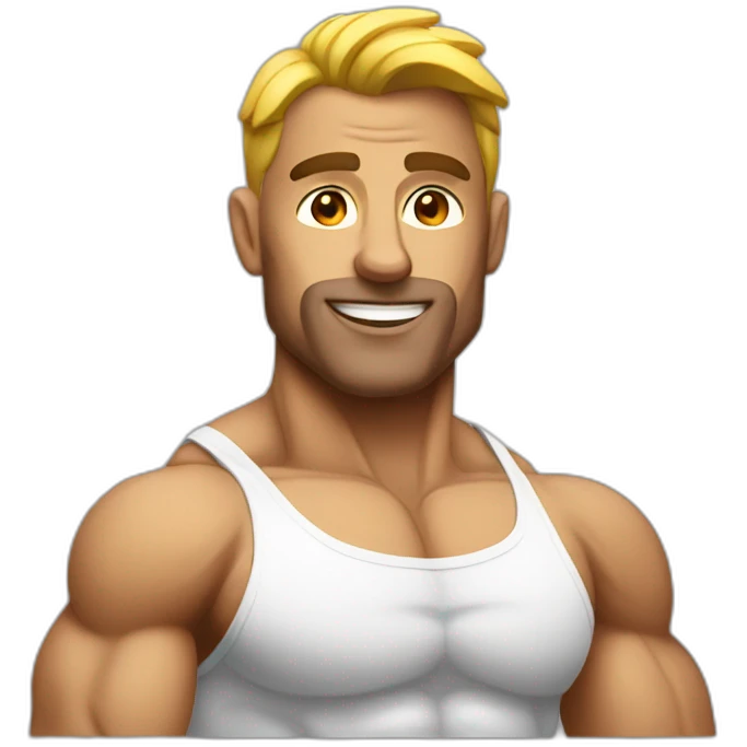 bodybuilder with large shoulders white emoji