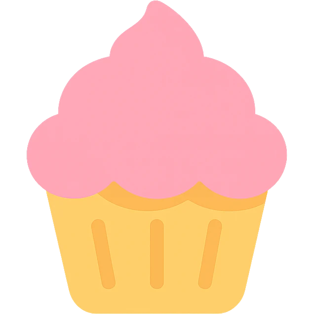 cupcake with pink icing icon emoji