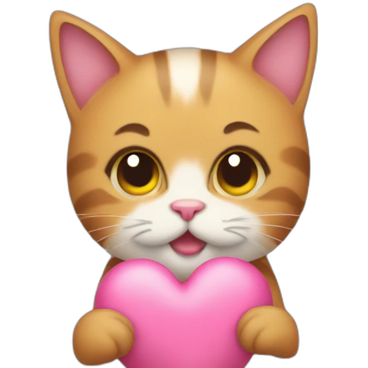 uwu cat holding a heart emoji