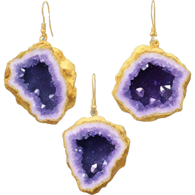 crystal geode earring emoji