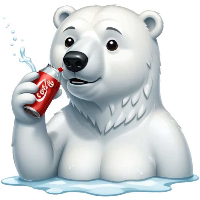 Polar bear drinking coke emoji