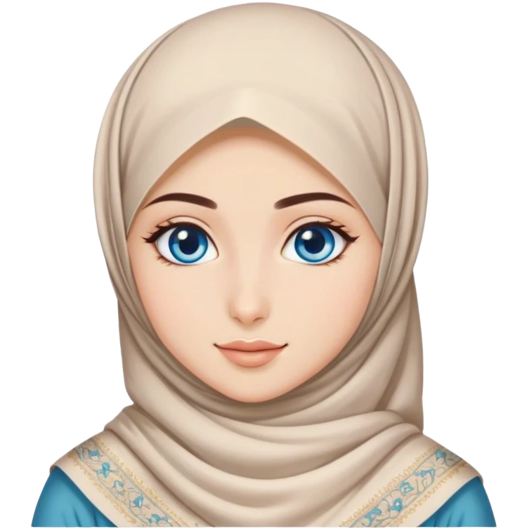 Turkish beautiful finish Konya girl blue eyes with hijab and cultured dress emoji
