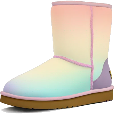 Pastel gradient hue platform short uggs emoji
