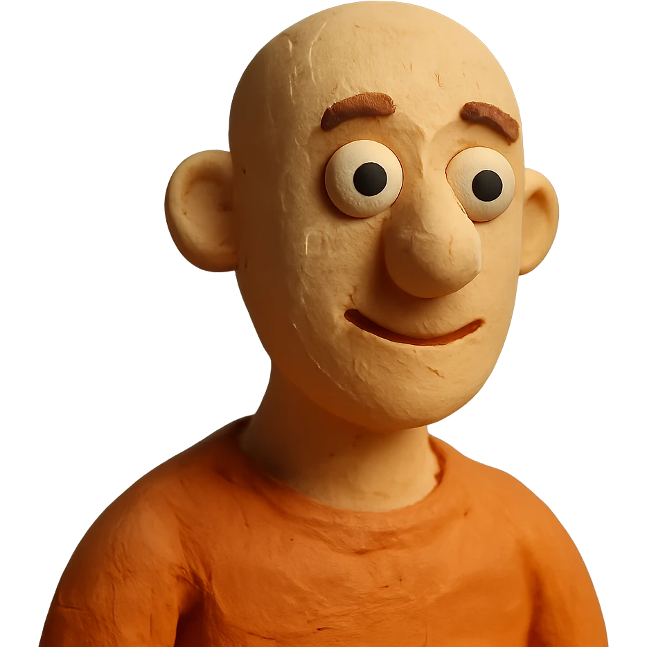claymation style bald white guy emoji