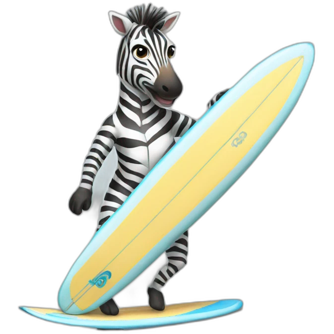 Surfing zebra emoji