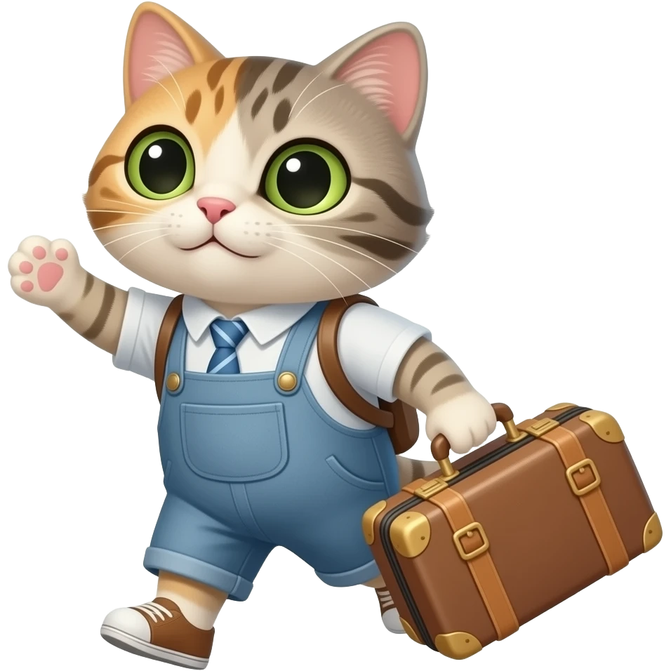 un gato que lleva una maleta emoji