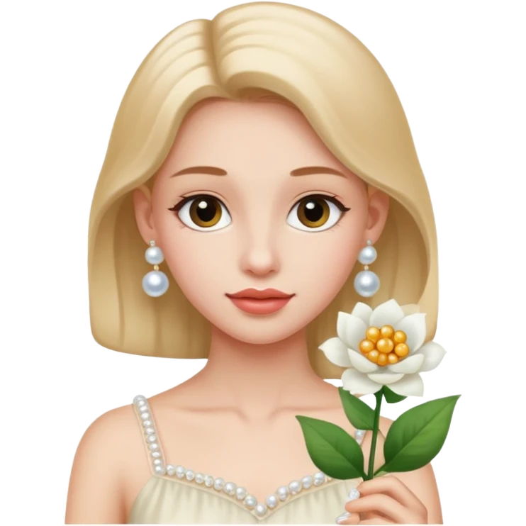 girl-with-pearl-earrings-painting holding flower emoji