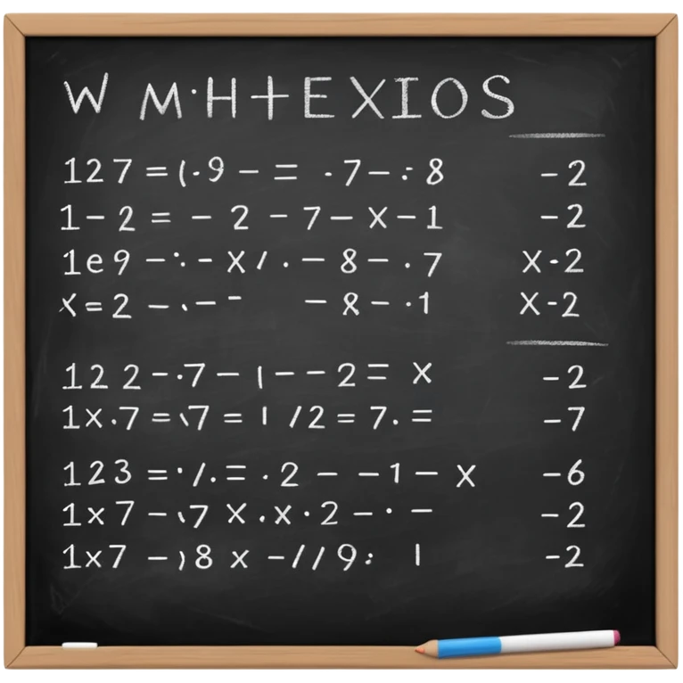 paper with mathematic equations chalkboard emoji