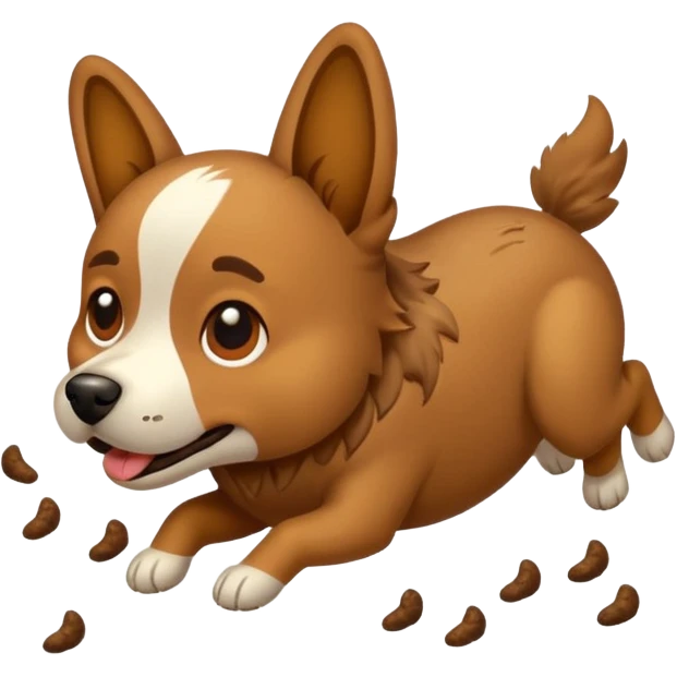 Dog with shit and flies emoji