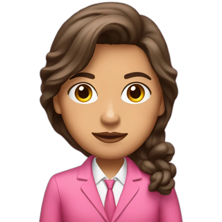 Gisel campos santos with a pink suit emoji